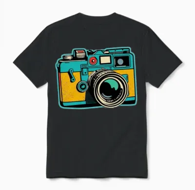 Retro Style Camera Unisex T-Shirt - Black