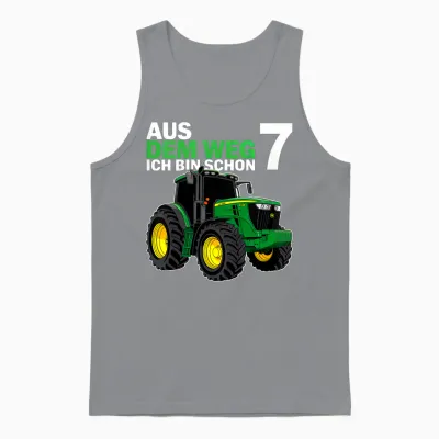 Kinder 7 . Geburtstag Traktor Trecker Siebter Geburtstag 7 Jahre Unisex Tank Top - Sport Grey