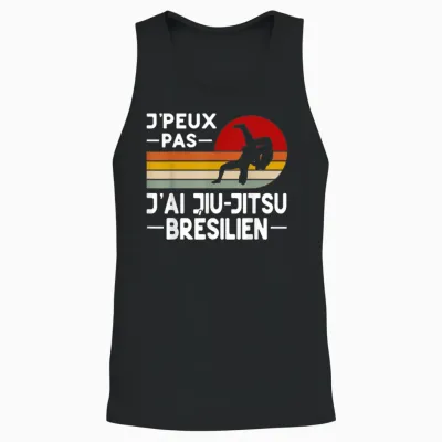 Je Peux Pas J'ai Jiu Jitsu Brazilian Humor Jiu Jitsu Coach T-Shirt, Black, S Unisex Tank Top - Black