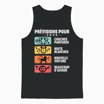 Man Soon Dad 2026 Announcement Humor, Funny Gift Future Dad Unisex Tank Top - Black