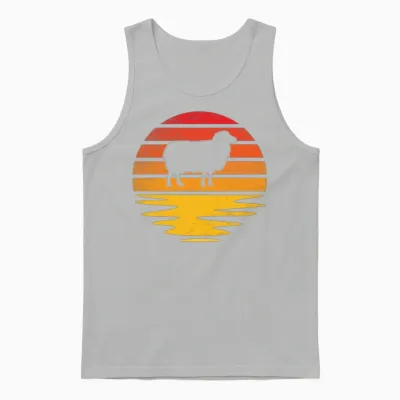 Sheep Retro Unisex Tank Top - Ash