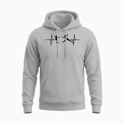 Fencing Game Fencer Sports Cardiogram Fencing T-Shirt, White, S Unisex Hoodie - Ash