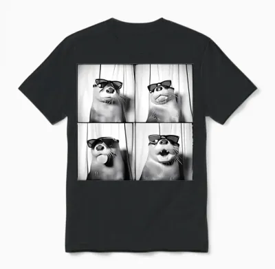 Funny Otter in Sunglasses Love Otters Sea Otter Lover Unisex T-Shirt - Black