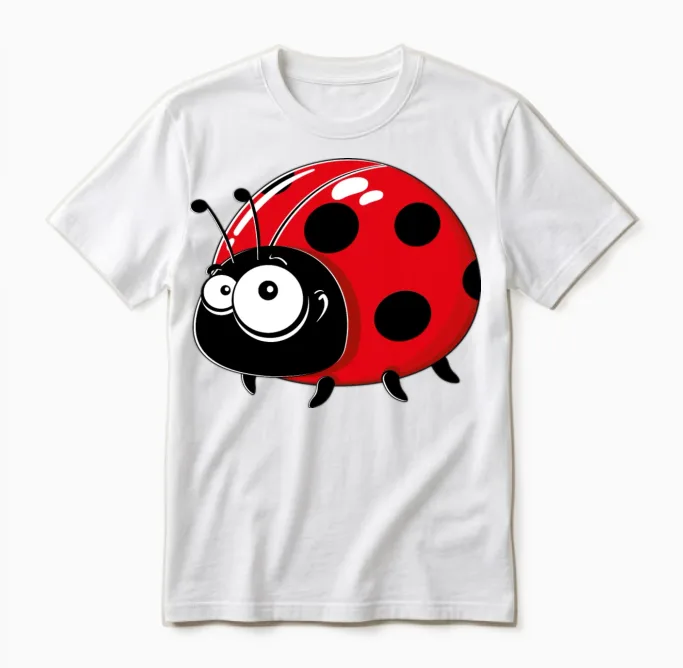 Cartoons-Funny-Ladybug Unisex T-Shirt in White