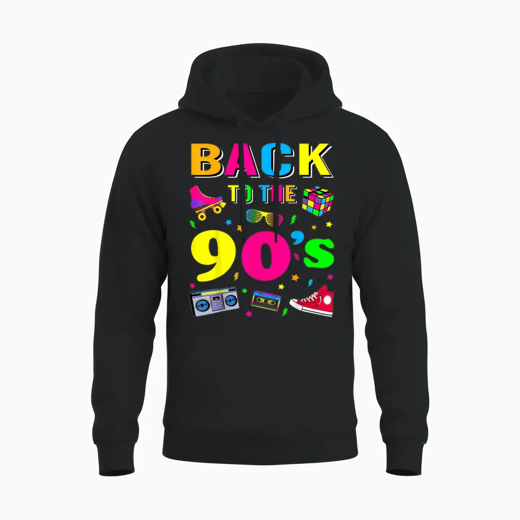90s Retro Motto I Love 90's Unisex Hoodie in Black