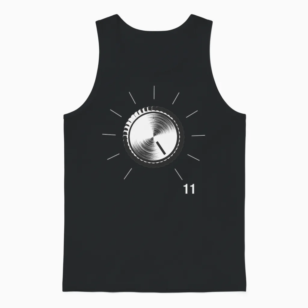 Volume Knob - These Go to 11 Unisex Tank Top in Black