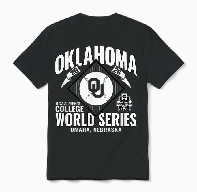Oklahoma Sooners College World Series 2026 Cws Baseball Unisex T-Shirt in Black