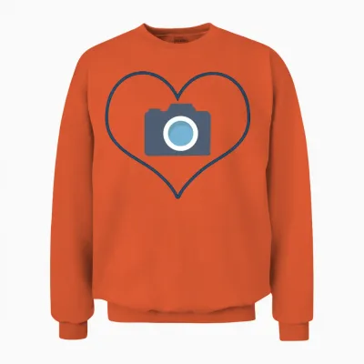 Love Photography Heart and Camera Unisex Sweatshirt - Orange