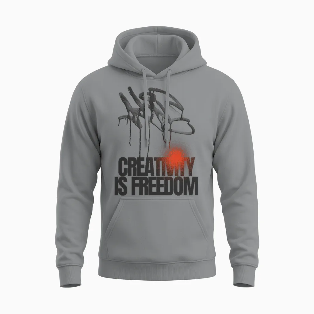 Creativity Is Freedom Artist Unisex Hoodie in Sport Grey