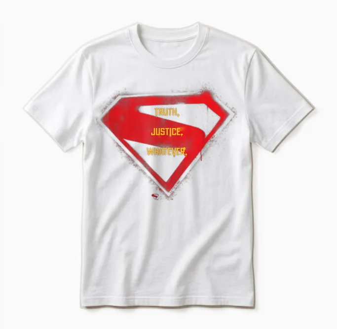 Supergirl 2026 Truth, Justice, Whatever Over Logo Unisex T-Shirt in White