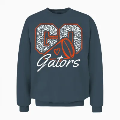 Go Cheer Gator Design Gift for Men Women Girls Boys Unisex Sweatshirt - Dark Heather