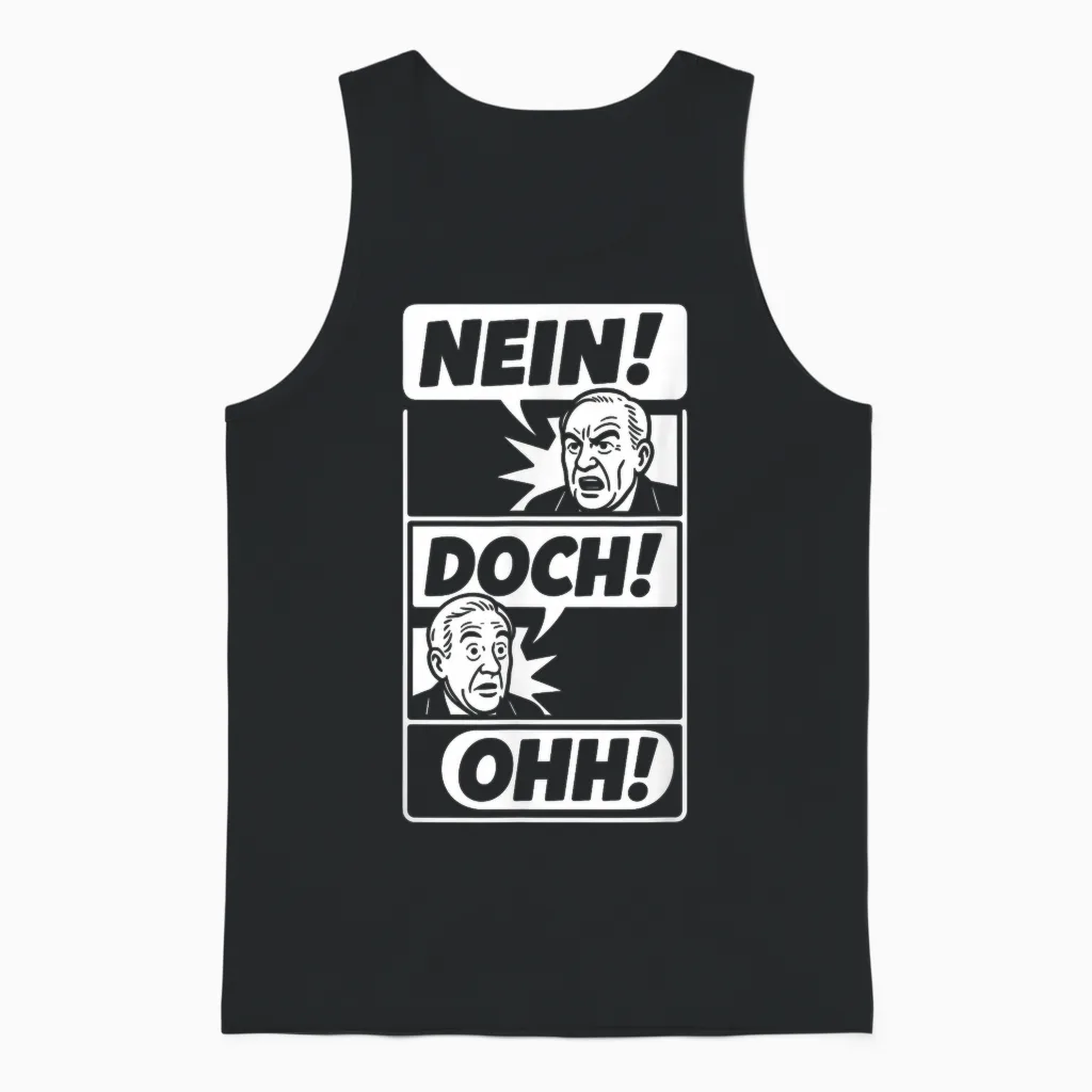 Nein! Doch! Ohh! - Kultreaktion in Comic Style Unisex Tank Top in Black