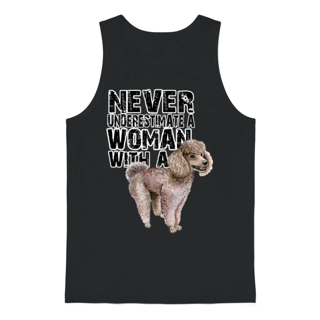 Poodle Never Underestimate Unisex Tank Top - Black