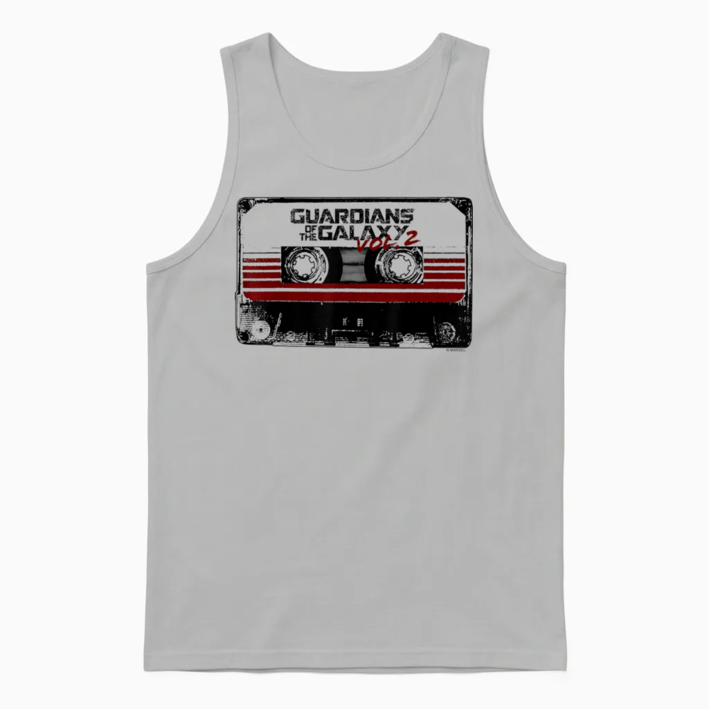 Marvel Guardians of the Galaxy Vol 2 Awesome Mix Tape Logo Unisex Tank Top in Ash