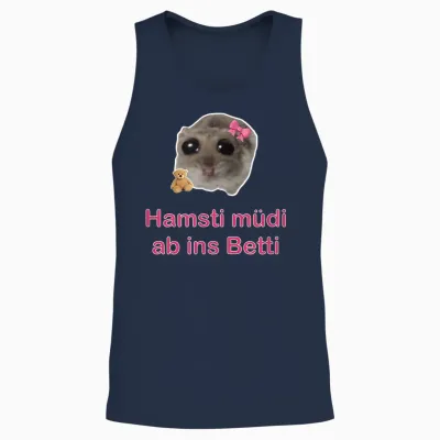 Trauriger Hamster Sad Hamster Hamsty Hamsti Schlafshirt Unisex Tank Top - Navy