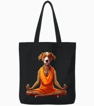 Dog Yoga / Yogi Dog Tote Bags - Black