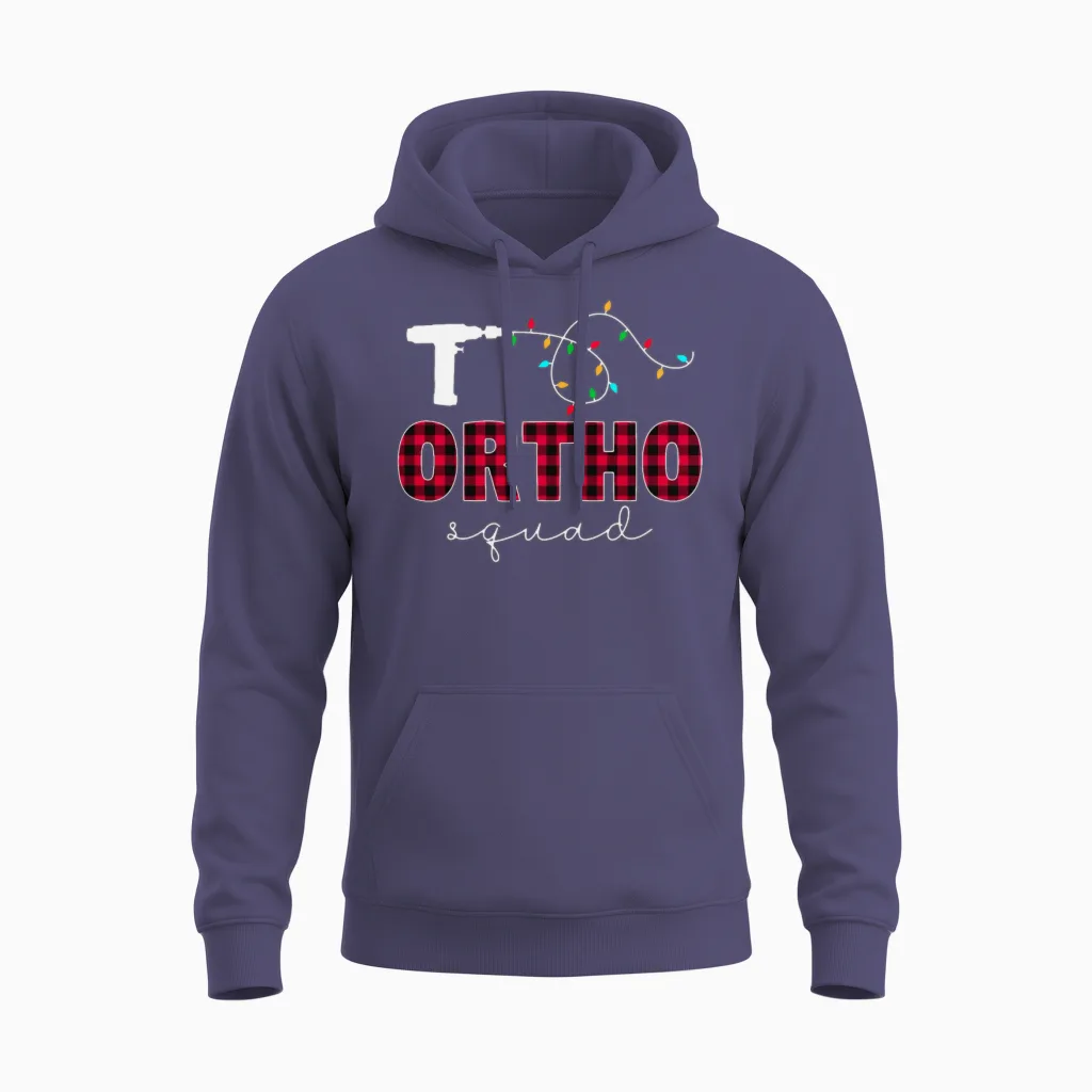 Ortho Squad Orthopedic Ortho Nurse Tech Christmas Unisex Hoodie in Heather Sport Dark Navy
