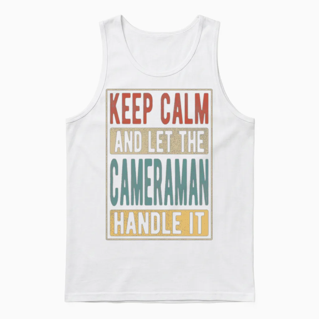 Cameraman Retro Gift Unisex Tank Top in White