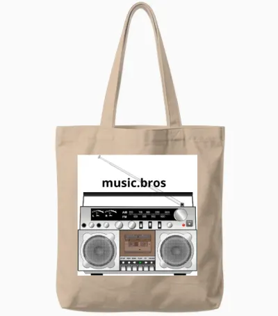Retro Boombox Nostalgia Tote Bags - Natural