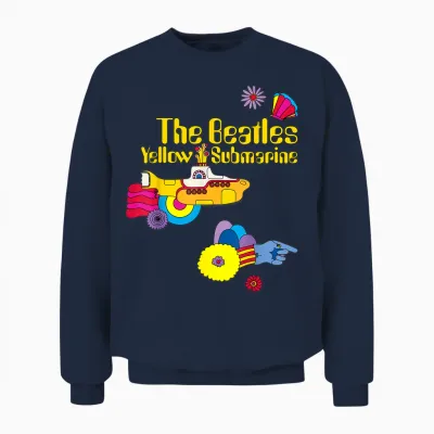 The Beatles Yellow Submarine – T-Shirt Patches Unisex Sweatshirt - Navy