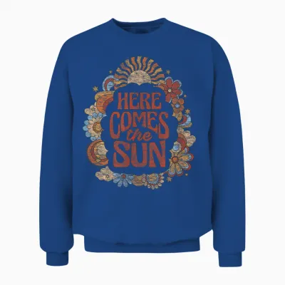 The Beatles - Here Comes the Sun Retro-Vintage-Blumen Unisex Sweatshirt - Royal