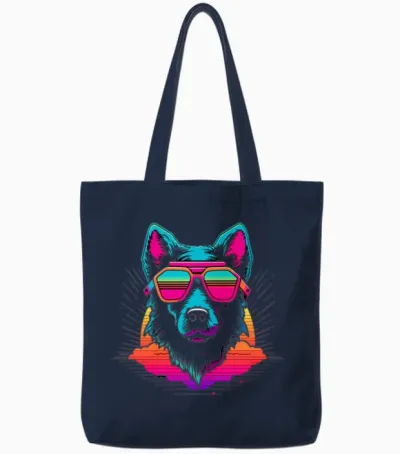 Cool Retro Tote Bags - Navy