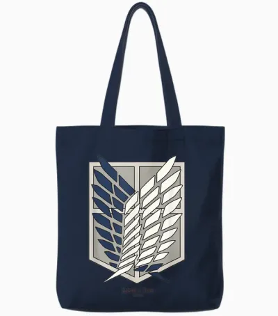 Attack on Titan Scout Regiment Shield Aot Anime Tote Bags - Navy
