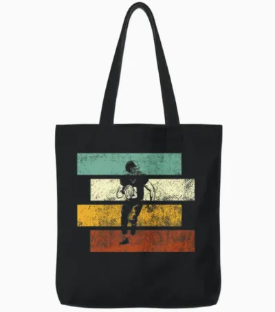 Rugby Retro Tote Bags - Black