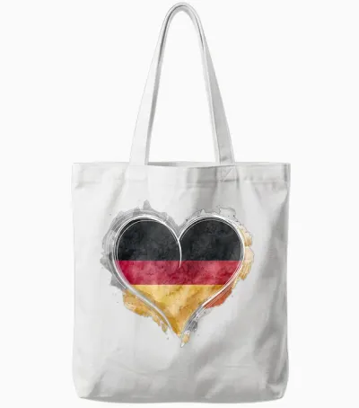 Leuchtendes Herz, Deutsche Flagge, Farben, Deutschland-Fan Tote Bags - White