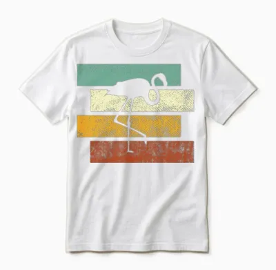 Flamingo Retro Unisex T-Shirt - White