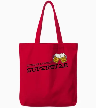 Sunday League Superstar Tote Bags - Red
