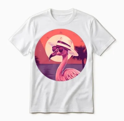Style Flamingo Lovers Retro Unisex T-Shirt - White