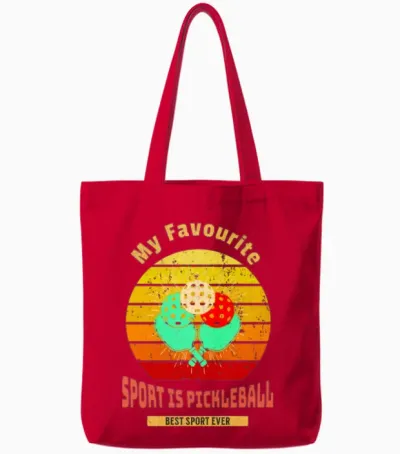 Funny Pickleball Tote Bags - Red