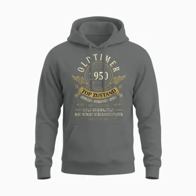 Birthday Year 1950 Birthday Construction Year Oldtimer Top Condition T-Shirt, Black Unisex Hoodie - Graphite Heather