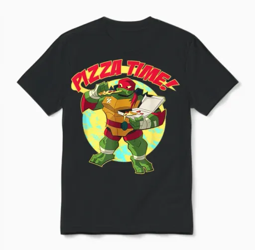 Raphael - Pizza Time! Unisex T-Shirt in Black