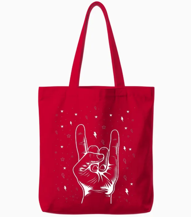 Heavy Metal Geschenke Männer Damen Hard Rock Festival Teufel Tote Bags in Red