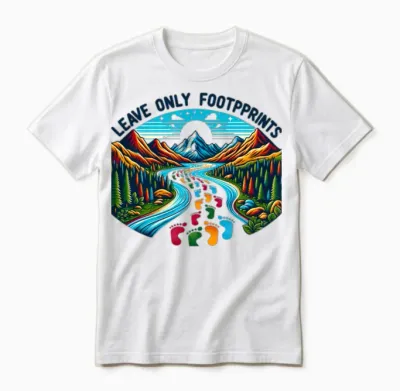 Footprints of Adventure, Camping and Hiking Unisex T-Shirt - White