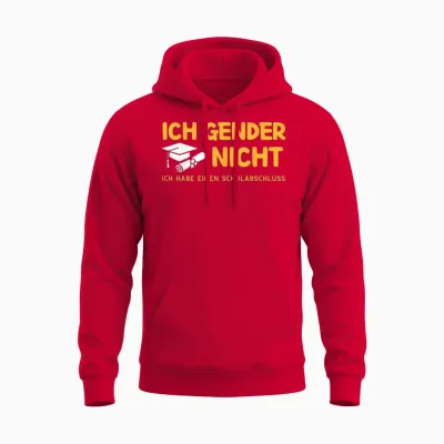 I Gender Nicht! Ich Habe Einen Schulabschluss Unisex Hoodie - Red