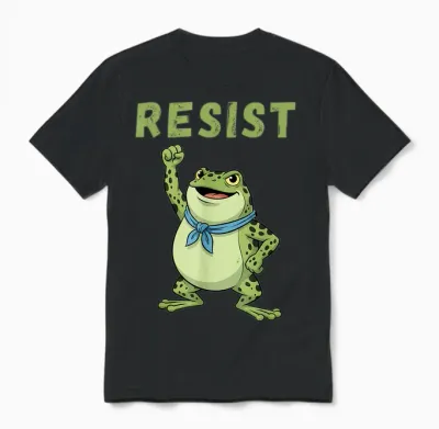 Portland Resist Frog, Pacific Resistance, Frog Demonstration 2025 Unisex T-Shirt - Black