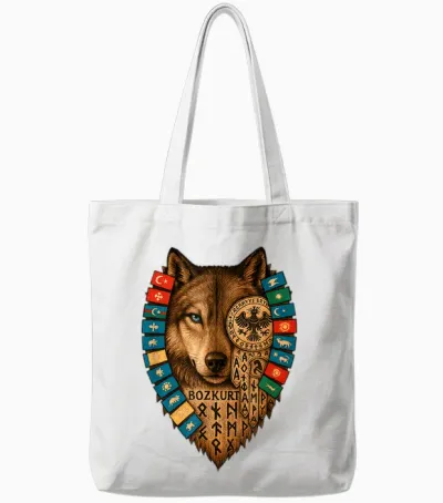 Göktürk Bozkurt Tote Bags - White