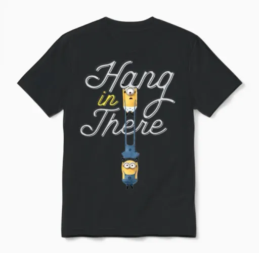 Minions Carl and Phil Hang in There Unisex T-Shirt in Black