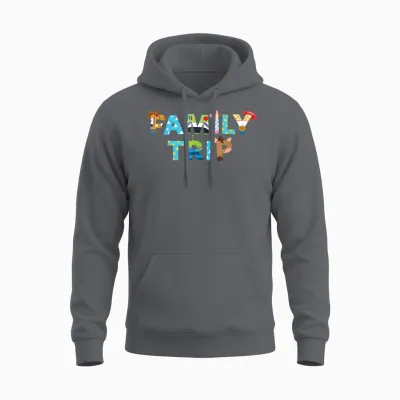 Disney and Pixar's Toy Story "family Trip" Character Letters Unisex Hoodie - Charcoal