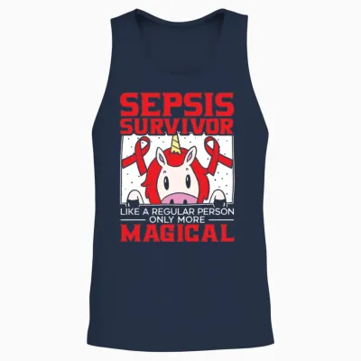 Unicorn Lover Sepsis Warrior Sepsis Awareness Unisex Tank Top - Navy