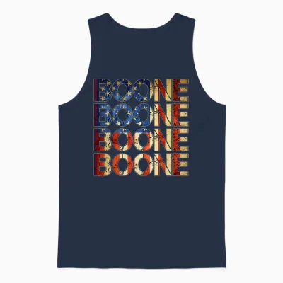 Boone Family Name I Love Boone Personalized Vintage Unisex Tank Top - Navy