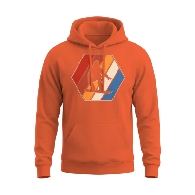 Snowboarding Retro Unisex Hoodie - Orange
