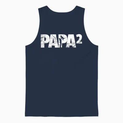 Papa Hoch 2 Zwillinge Zweifach Papi Vater Unisex Tank Top - Navy