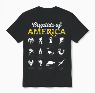 Cryptids of America Cryptozoology Mythical Unisex T-Shirt - Black