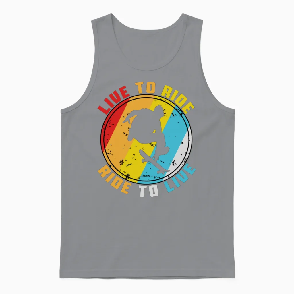 Retro Skate Skateboard Skateboarding Unisex Tank Top in Sport Grey