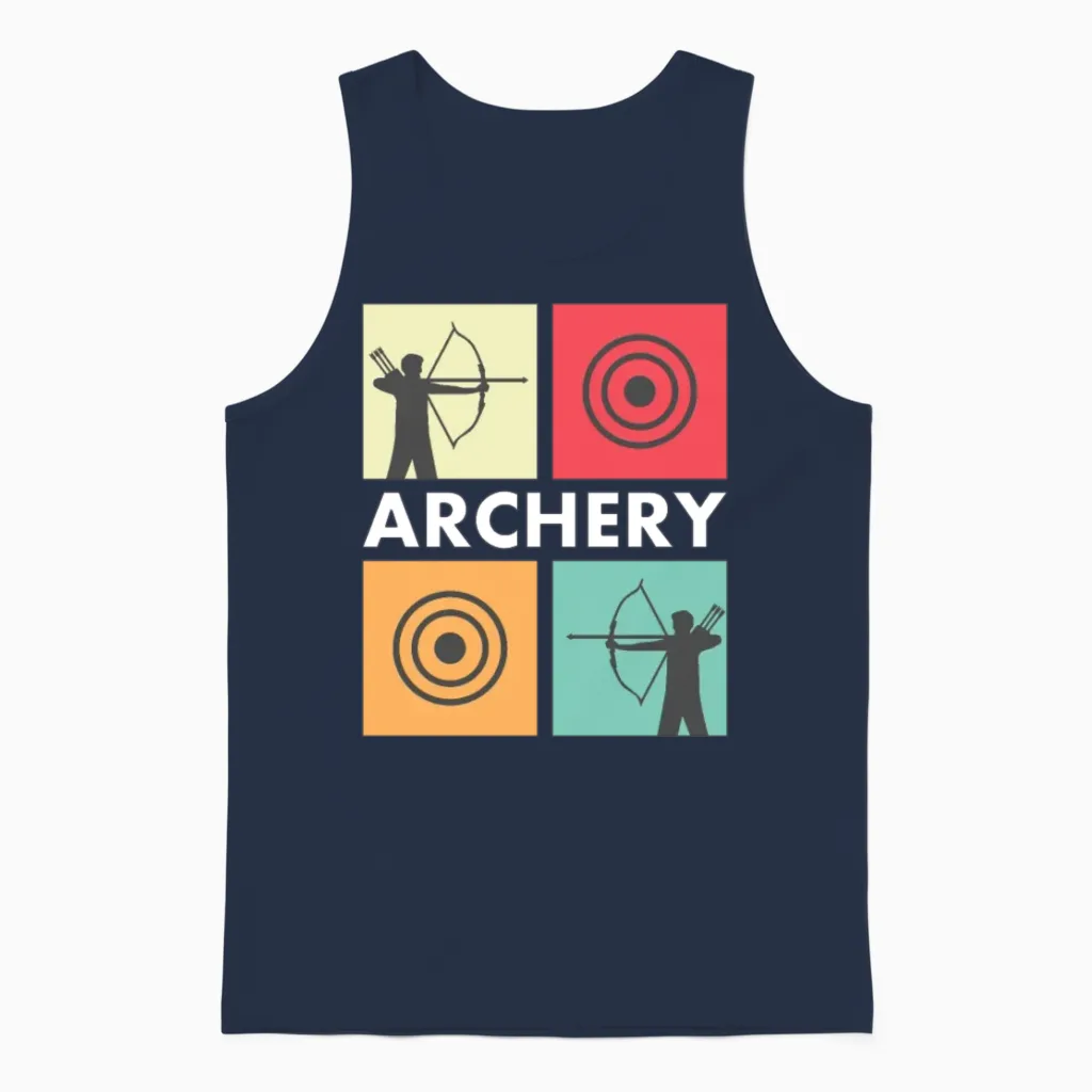 Archery - Vintage Retro Unisex Tank Top in Navy