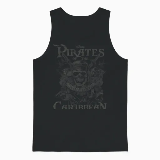 Pirates of the Caribbean Skull Jack Sparrow Unisex Tank Top in Black